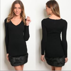 Dress with faux fur